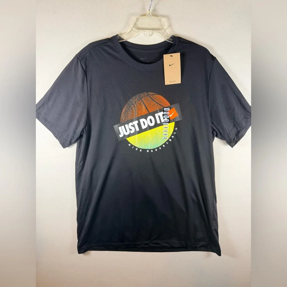 Nike Dri-FIT Just Do It Basketball Graphic T-Shirt Men’s Large Black NWT
